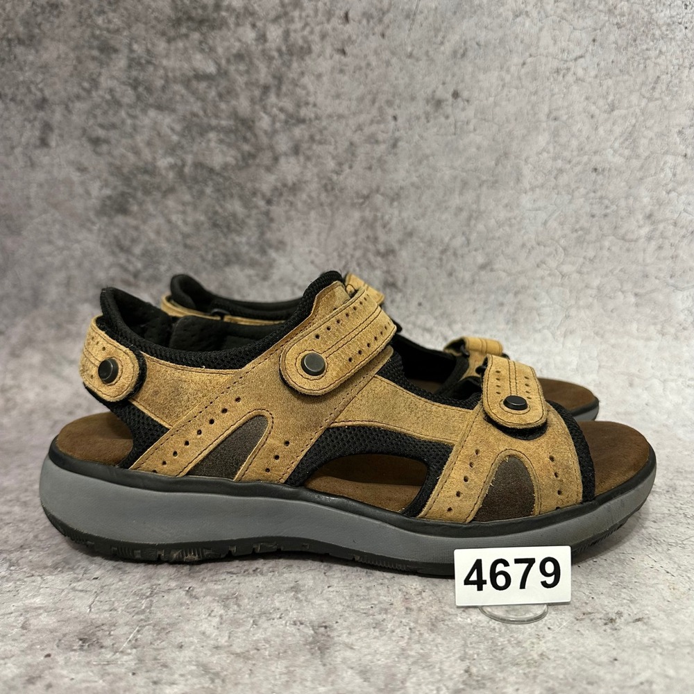 SAS Maverick Sport Sandals Mens 9 Brown Stampede Leather Adjustable Straps 4679